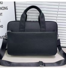 Шкіряна чоловіча ділова сумка для ноутбука 40x27x10, офісний портфель Tiding Bag 56901, чорний
