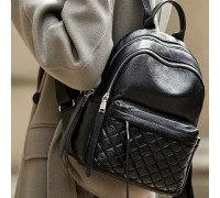 Жіночий шкіряний рюкзак міський 35х26х17, наплічник з натуральної шкіри, чорний