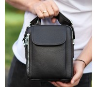 Мужская кожаная сумка-барсетка 19х24х7.5, сумочка планшет через плечо Bexhill BX-36256 черная