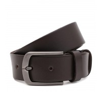 Ремінь з натуральної шкіри чоловічий 115×3.5 / пояс для брюків, коричневий