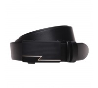 Автоматичний пасок з натуральної шкіри 115-125×3.5 / ремінь на штани для чоловіка, чорний